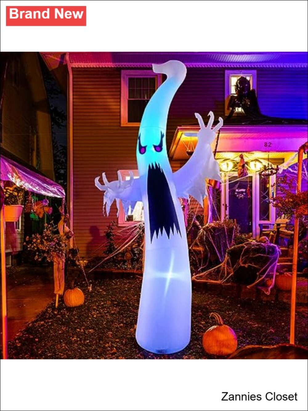👻 6 FT Halloween Inflatable Ghost Outdoor Yard Decoration with Red Eye Dimming